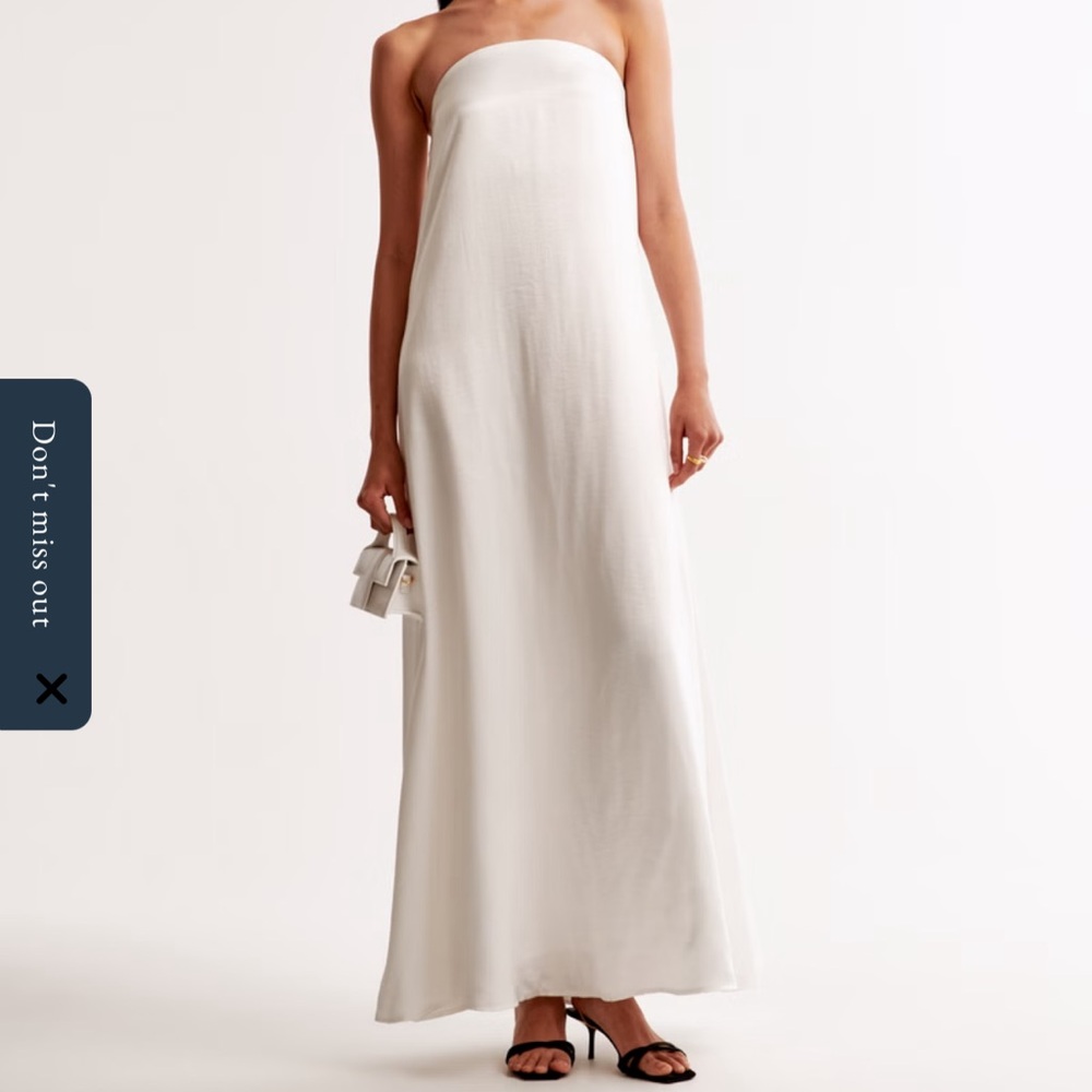 Abercrombie & Fitch Cream Strapless Maxi Gown